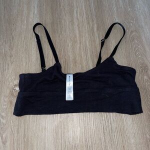 Athleta Black Ribbed Bralette with Adjustable Straps